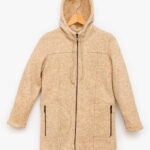 Langjacke mit Kapuze in Naturfarben