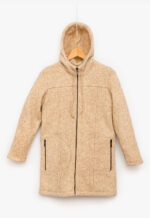 Langjacke mit Kapuze in Naturfarben