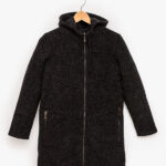 Langjacke mit Kapuze in Anthrazit