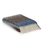 Wolldecke MANORIA Acqua – mehrfarbiges Blau