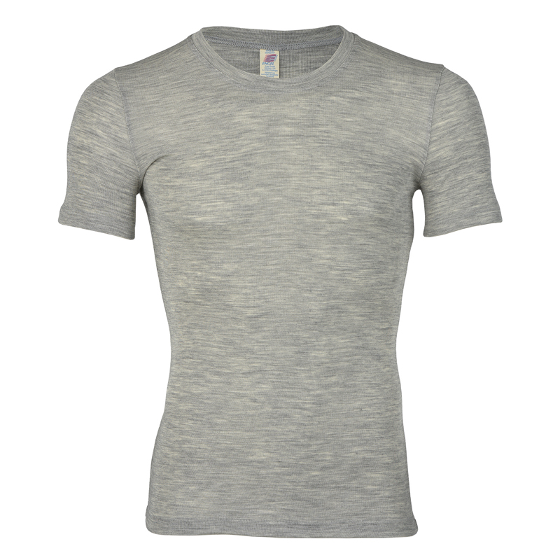 704805-091 (1) Herren-Shirt kurzarm hellgrau Wolle/Seide – Bild 1