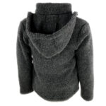 Jacke Schurwolle mit Kragen und Kapuze, anthrazit – Bild 3