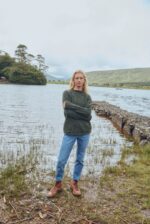 ARAN Brackloon Damen-Tweedpullover mit Rollkante – Bild 3