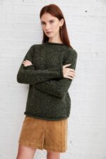 ARAN Brackloon Damen-Tweedpullover mit Rollkante – Bild 4