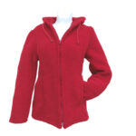 Damenjacke Schurwolle mit Kapuze rot