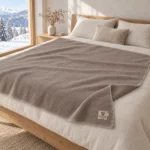 Weiche Kaschmir- und Merinowoll-Decke LUMA SOFT (Single) – Braun – Bild 2