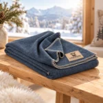Weiche Kaschmir- und Merinowolldecke LUMA SOFT Single, dunkelblau