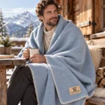 Weiche Kaschmir- und Merinowollendecke LUMA SOFT Single – hellblau – Bild 2