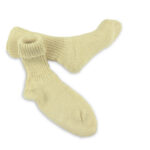 Öko-Socke Schafwolle dick weiss