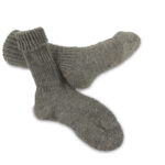 Öko-Socke Schafwolle dick grau