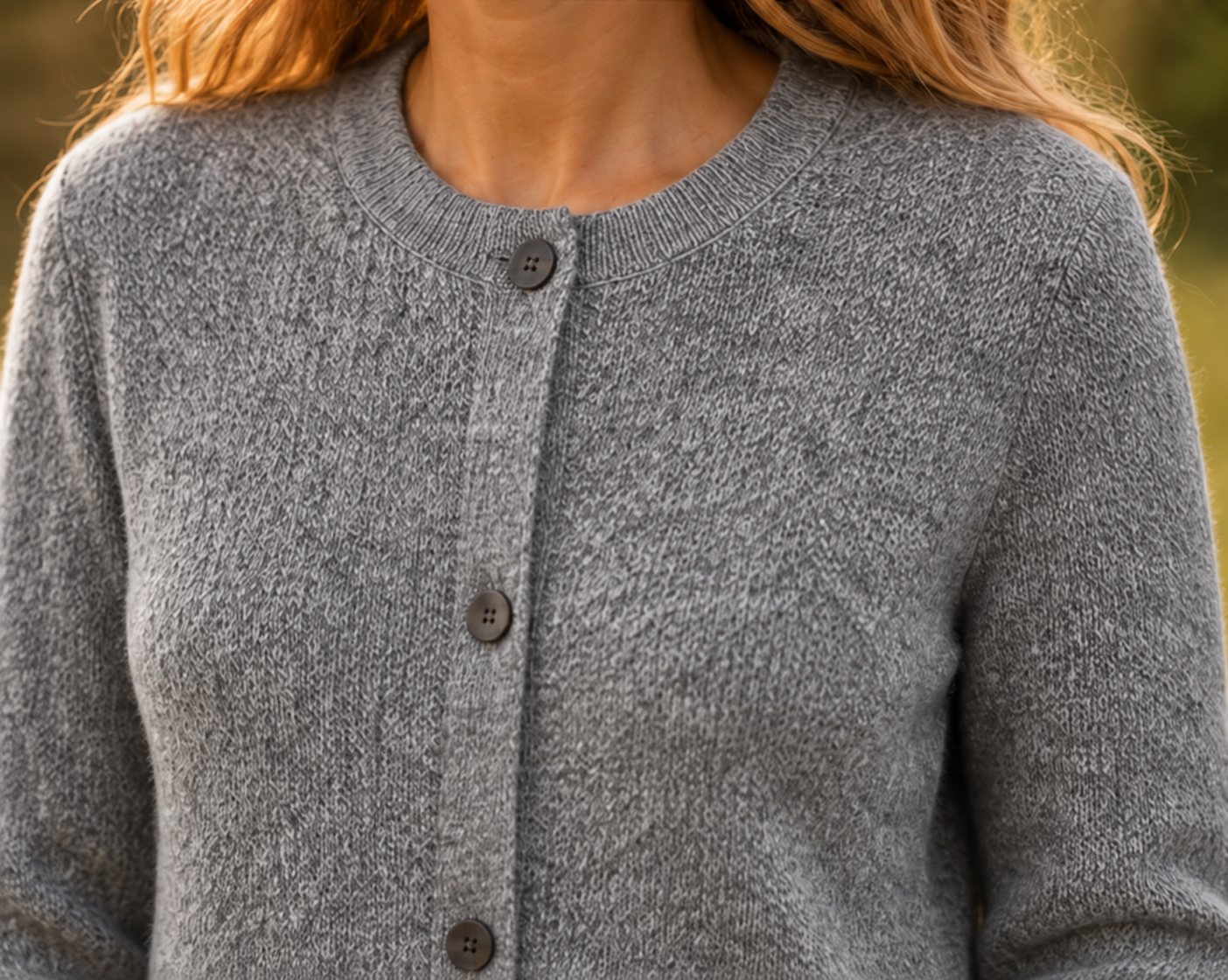 Detailansicht des Strickmantels
