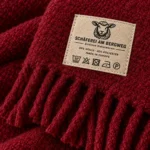 Woll-Bouclé-Plaid PARIS dunkelrot – Bild 3